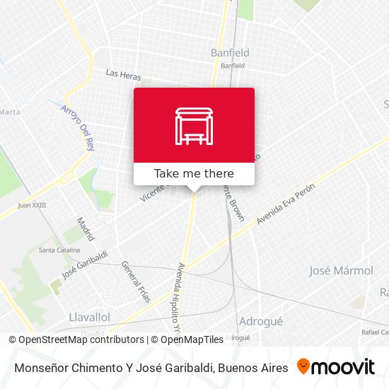 Monseñor Chimento Y José Garibaldi map