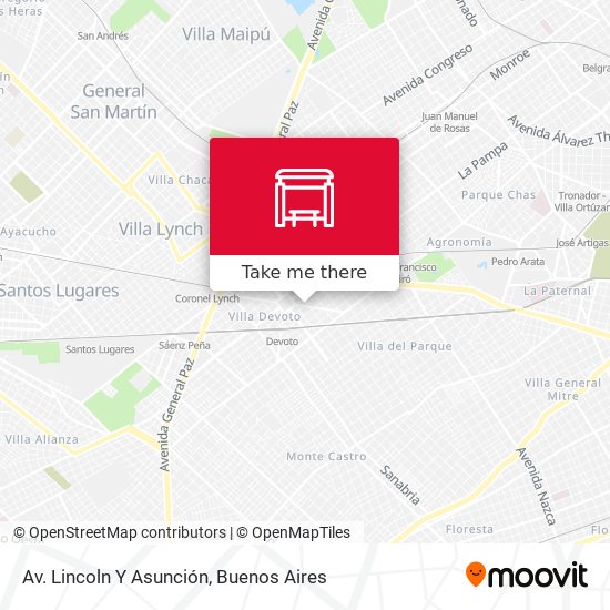 Av. Lincoln Y Asunción map
