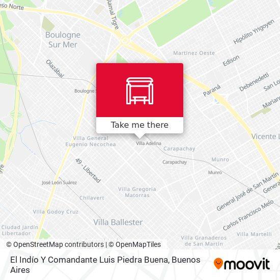 El Indío Y Comandante Luis Piedra Buena map