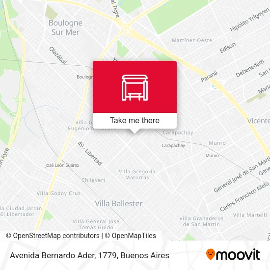 Mapa de Avenida Bernardo Ader, 1779