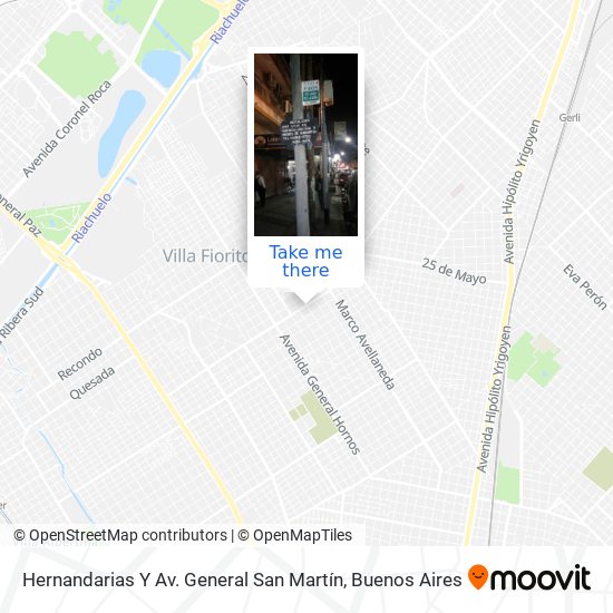 Mapa de Hernandarias Y Av. General San Martín