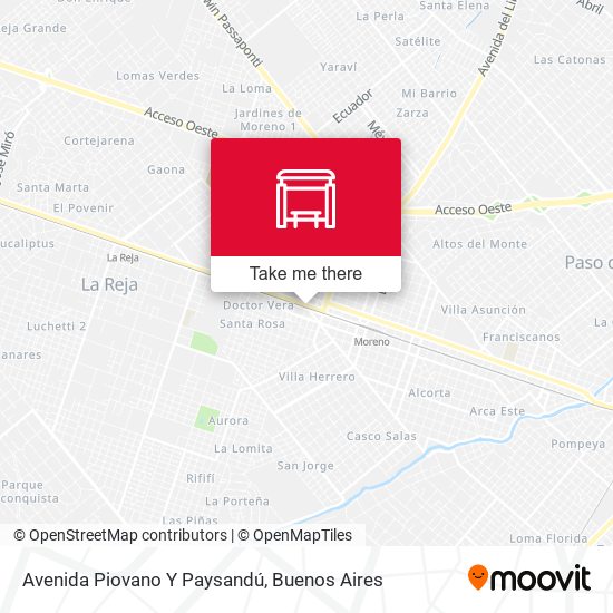 Avenida Piovano Y Paysandú map