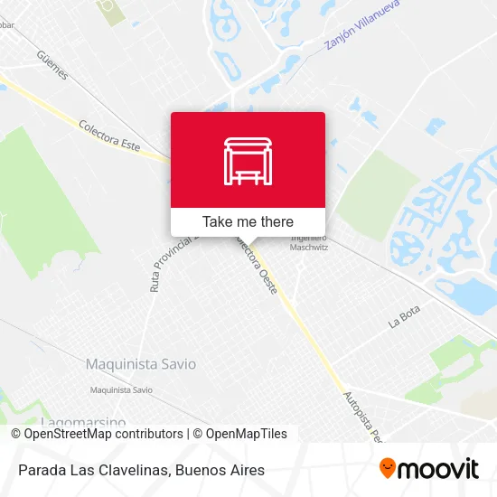 Parada Las Clavelinas map