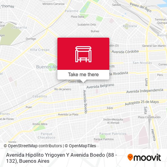 Avenida Hipólito Yrigoyen Y Avenida Boedo (88 - 132) map
