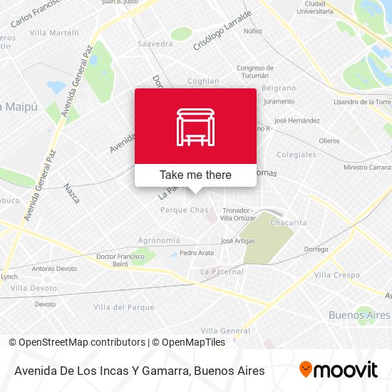 Mapa de Avenida De Los Incas Y Gamarra