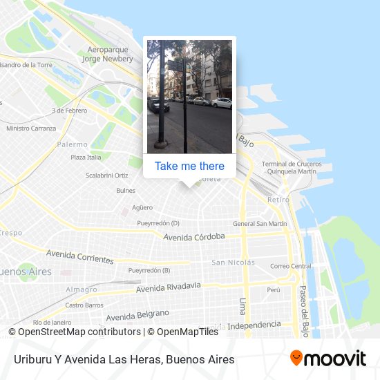 Uriburu Y Avenida Las Heras map