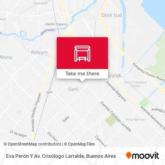 Eva Perón Y Av. Crisólogo Larralde map