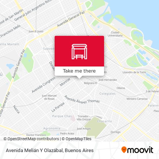 Avenida Melián Y Olazábal map