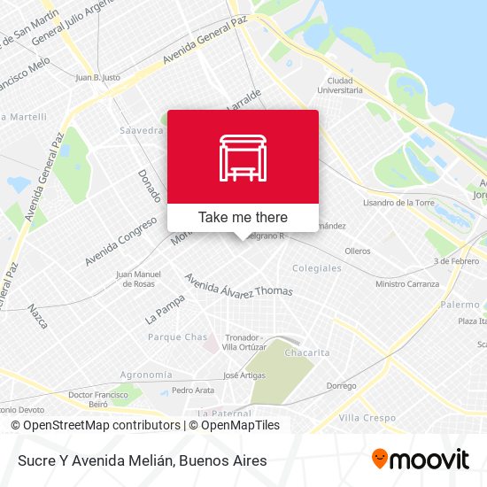 Mapa de Sucre Y Avenida Melián