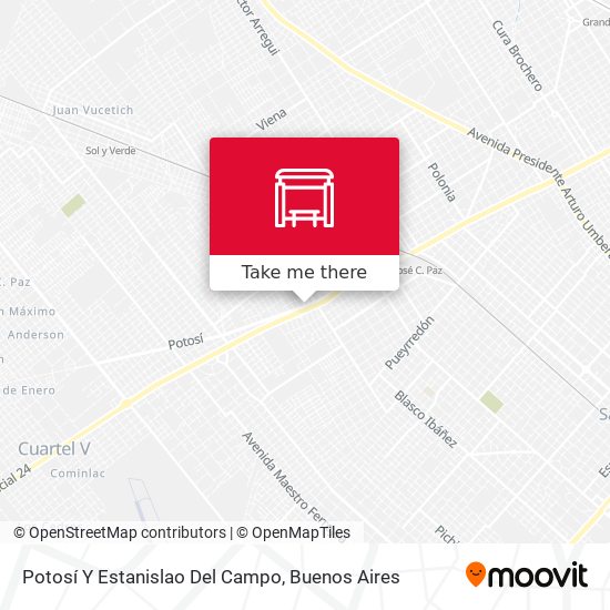 Potosí Y Estanislao Del Campo map