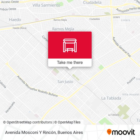 Avenida Mosconi Y Rincón map