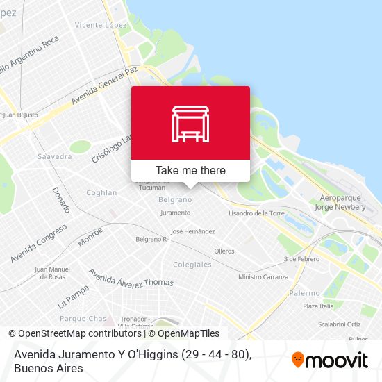Avenida Juramento Y O'Higgins (29 - 44 - 80) map
