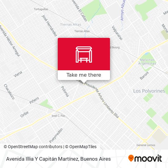 Avenida Illia Y Capitán Martínez map