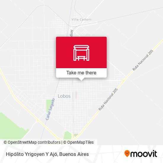 Hipólito Yrigoyen Y Ajó map