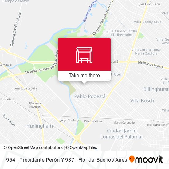 Mapa de 954 - Presidente Perón Y 937 - Florida