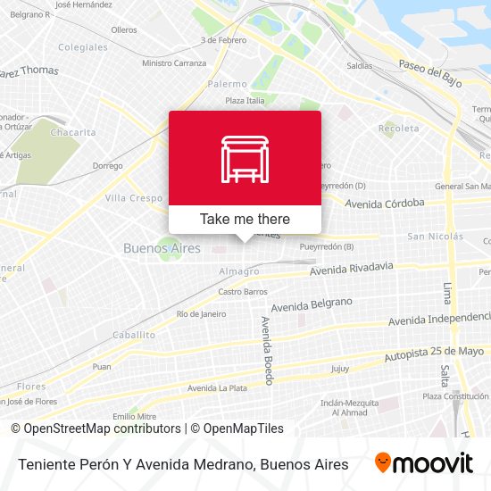 Teniente Perón Y Avenida Medrano map