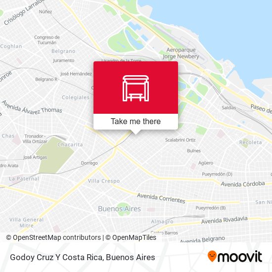 Godoy Cruz Y Costa Rica map