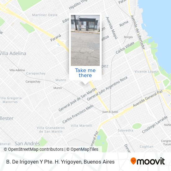 B. De Irigoyen Y Pte. H. Yrigoyen map