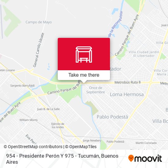 954 - Presidente Perón Y 975 - Tucumán map