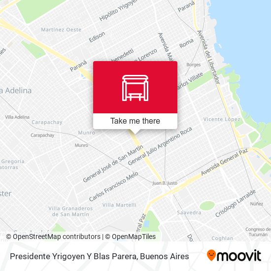 Presidente Yrigoyen Y Blas Parera map