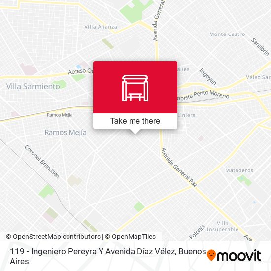 119 - Ingeniero Pereyra Y Avenida Díaz Vélez map