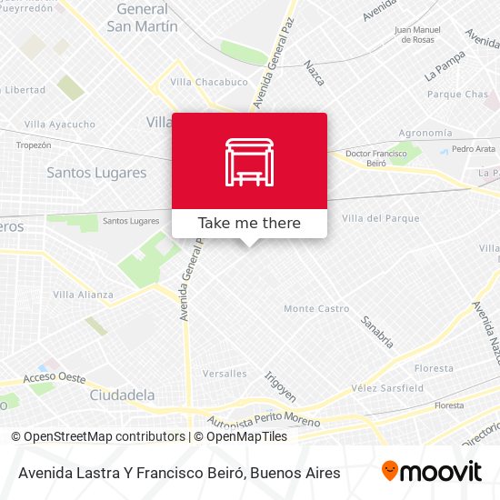 Avenida Lastra Y Francisco Beiró map