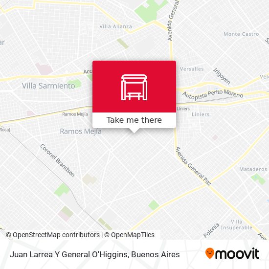 Juan Larrea Y General O'Higgins map