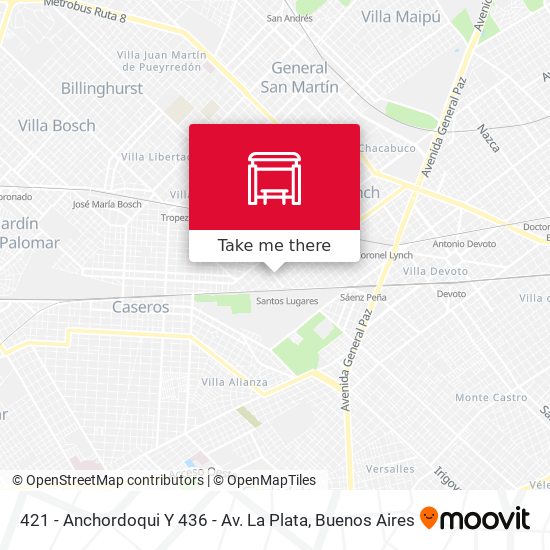 421 - Anchordoqui Y 436 - Av. La Plata map