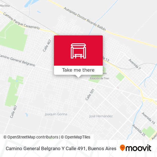 Camino General Belgrano Y Calle 491 map