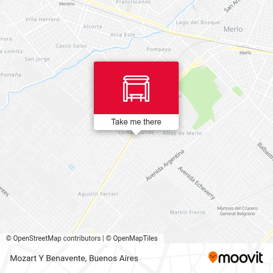 Mozart Y Benavente map