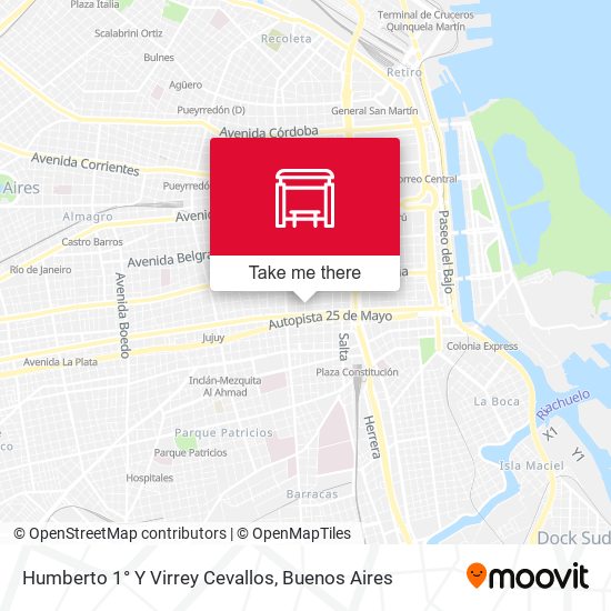 Humberto 1° Y Virrey Cevallos map