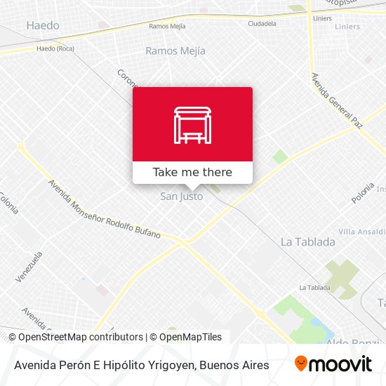 Mapa de Avenida Perón E Hipólito Yrigoyen