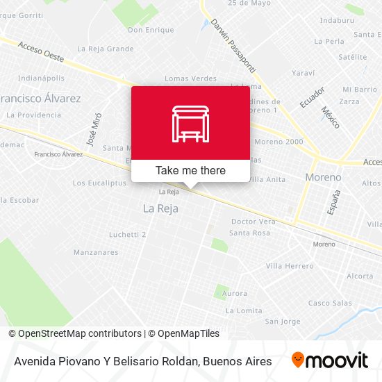 Avenida Piovano Y Belisario Roldan map