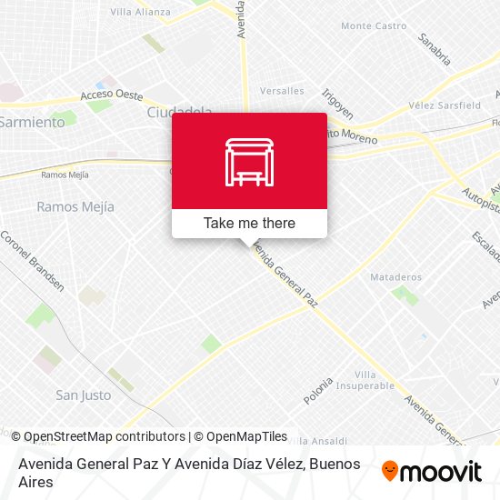 Avenida General Paz Y Avenida Díaz Vélez map