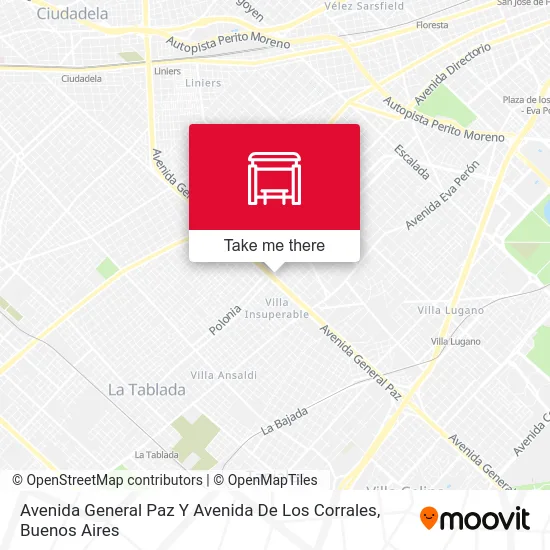 Mapa de Avenida General Paz Y Avenida De Los Corrales