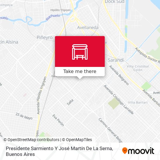 Mapa de Presidente Sarmiento Y José Martín De La Serna