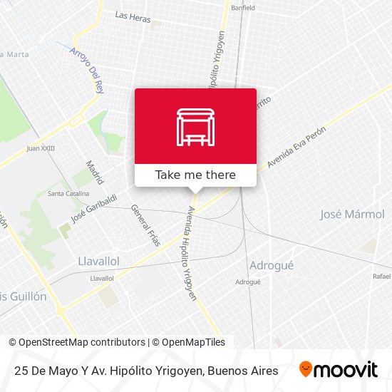 25 De Mayo Y Av. Hipólito Yrigoyen map