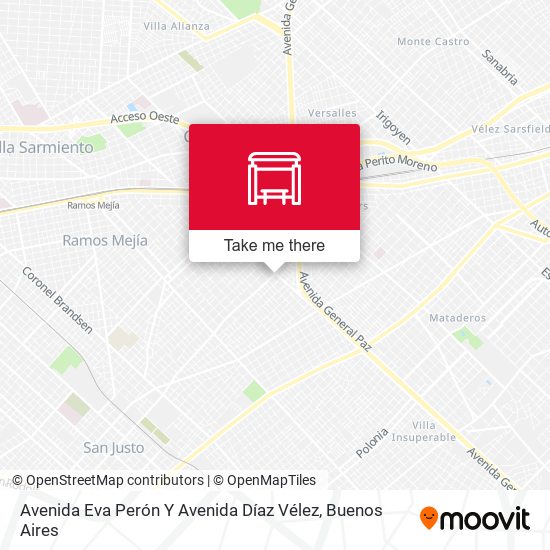 Avenida Eva Perón Y Avenida Díaz Vélez map