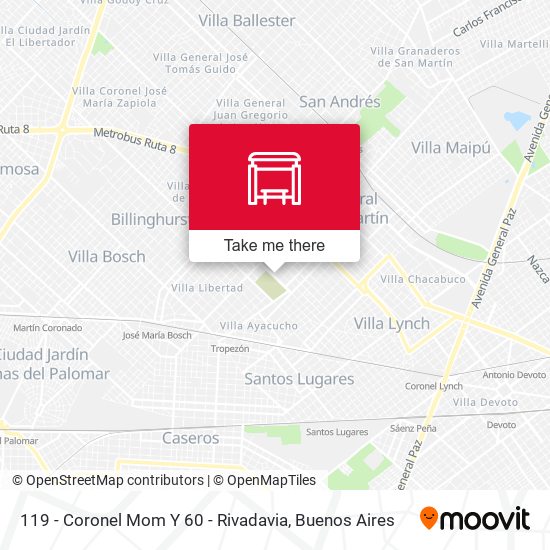 119 - Coronel Mom Y 60 - Rivadavia map