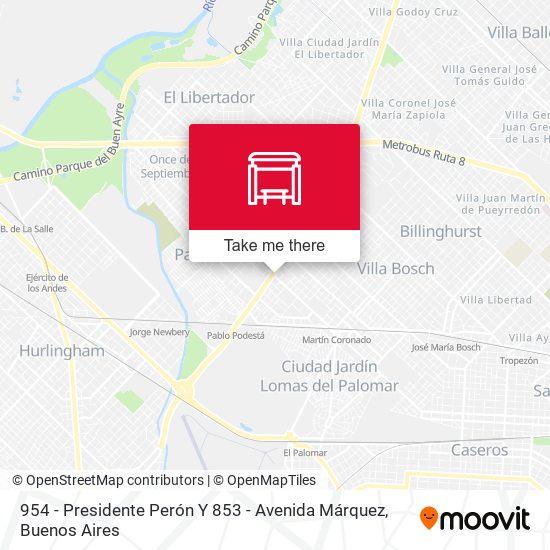954 - Presidente Perón Y 853 - Avenida Márquez map