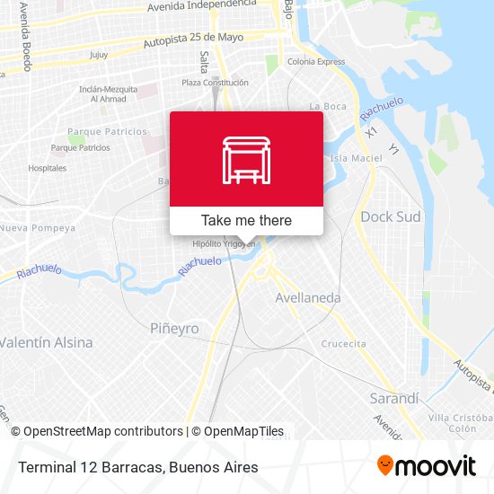 Terminal 12 Barracas map