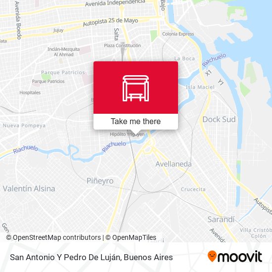 San Antonio Y Pedro De Luján map