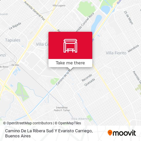 Mapa de Camino De La Ribera Sud Y Evaristo Carriego