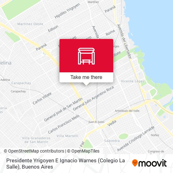 Presidente Yrigoyen E Ignacio Warnes (Colegio La Salle) map