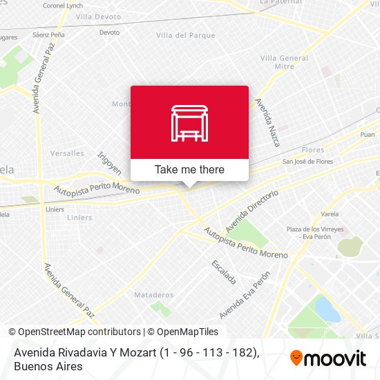 Avenida Rivadavia Y Mozart (1 - 96 - 113 - 182) map
