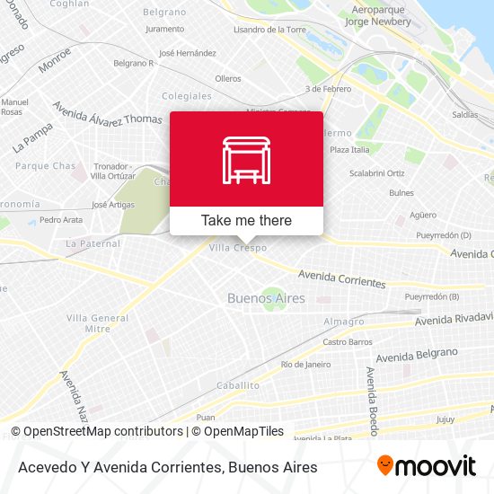 Mapa de Acevedo Y Avenida Corrientes