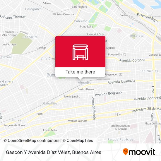 Gascón Y Avenida Díaz Vélez map