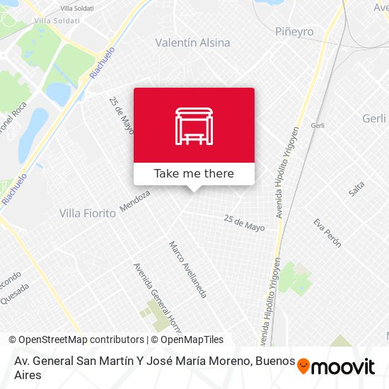 Av. General San Martín Y José María Moreno map