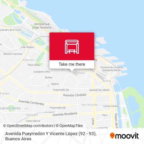 Mapa de Avenida Pueyrredón Y Vicente López (92 - 93)