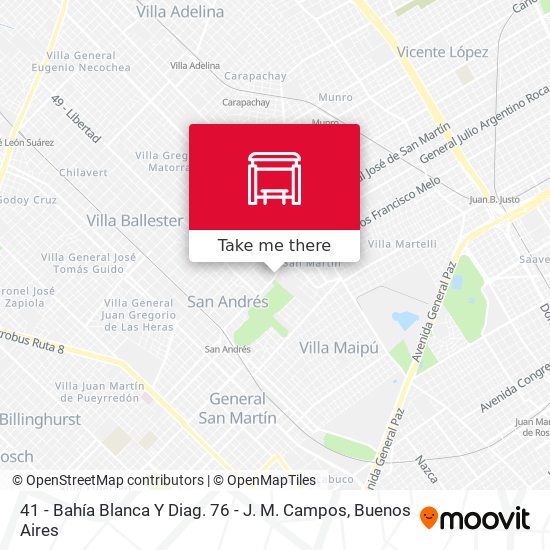 41 - Bahía Blanca Y Diag. 76 - J. M. Campos map